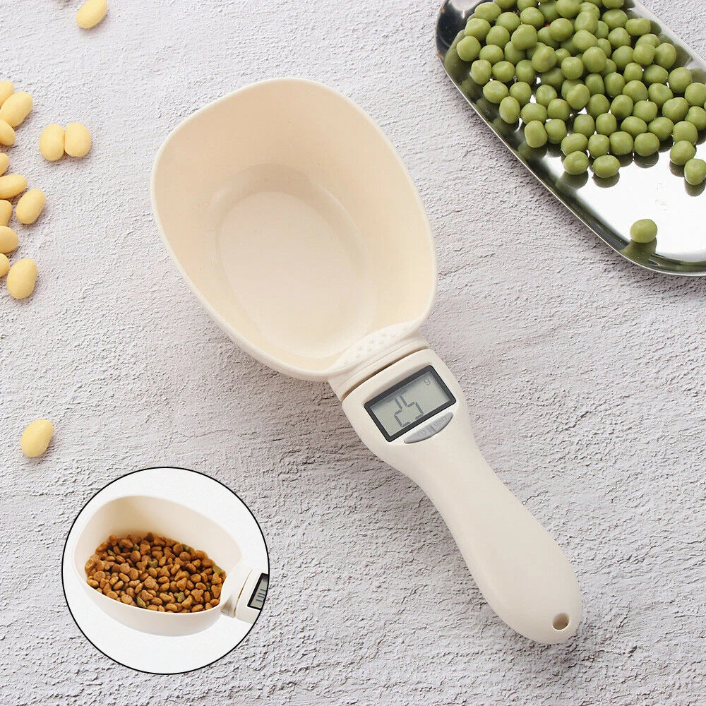 Cuchara medidora con pantalla LED, comida mascotas