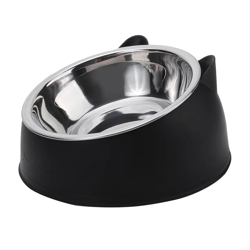 Comedero/Bebedero para Gato Inclinado Acero Inoxidable